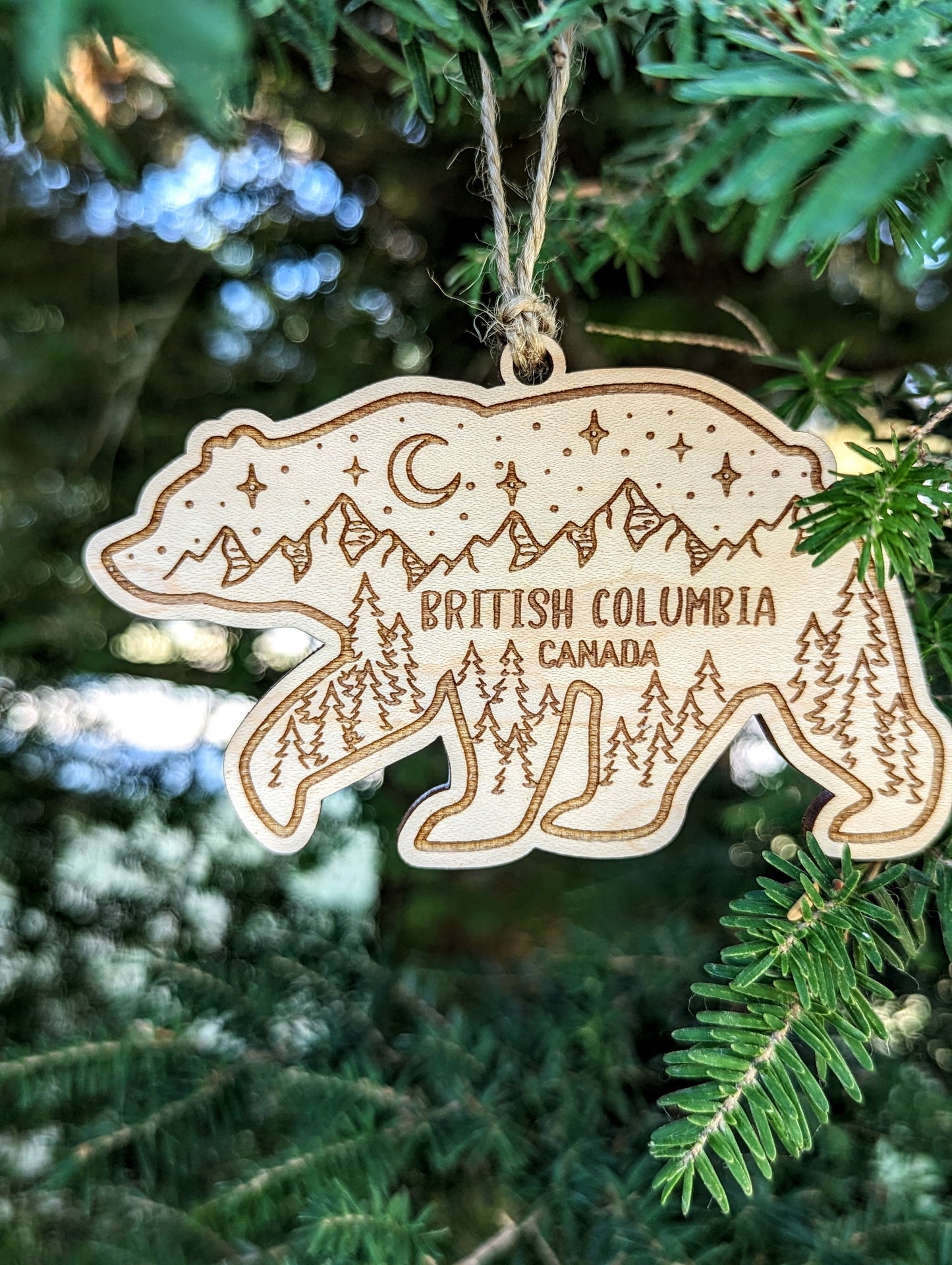 Wooden single layer Bear Ornament