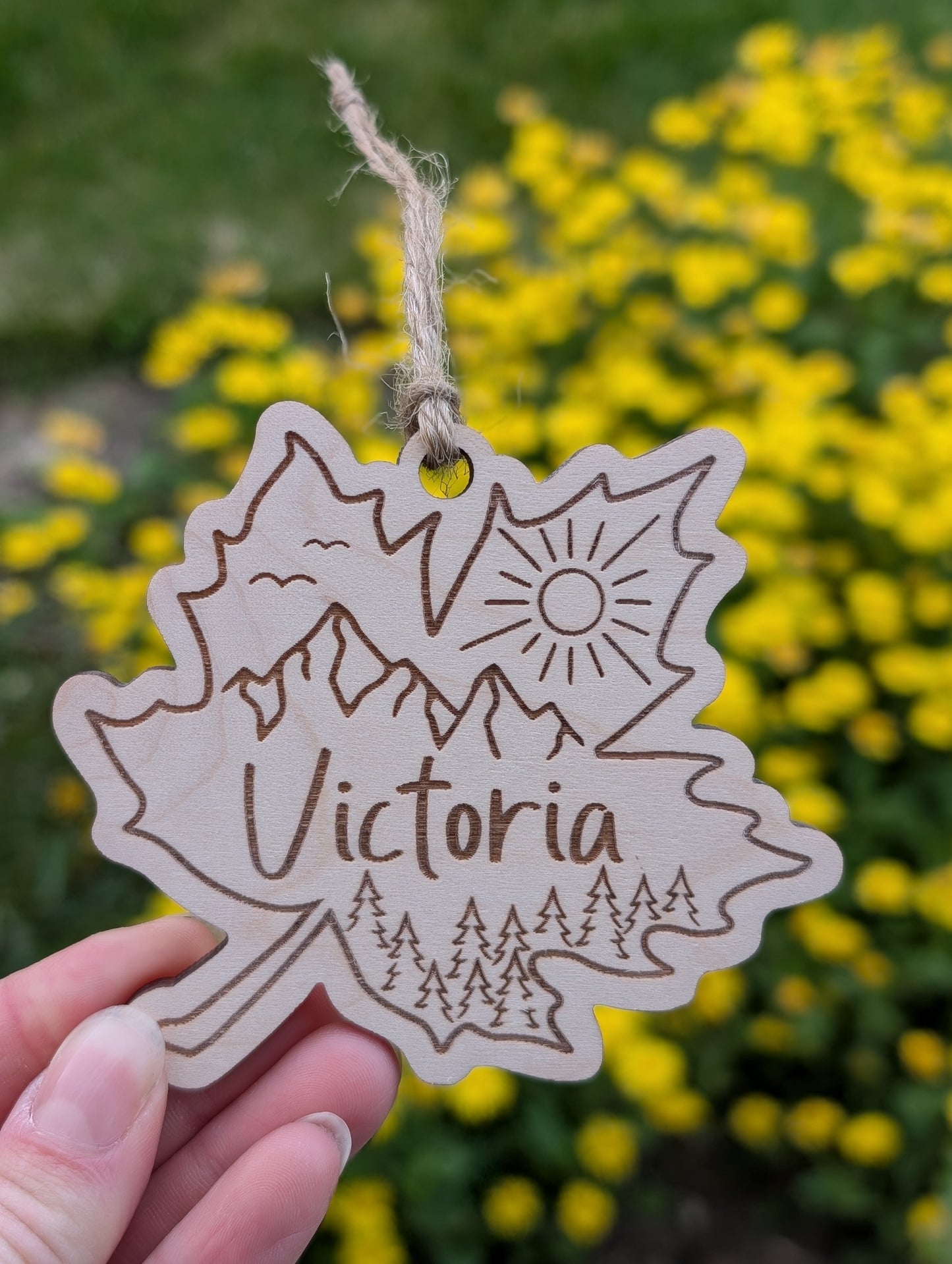 Wooden Maple Leaf Ornament