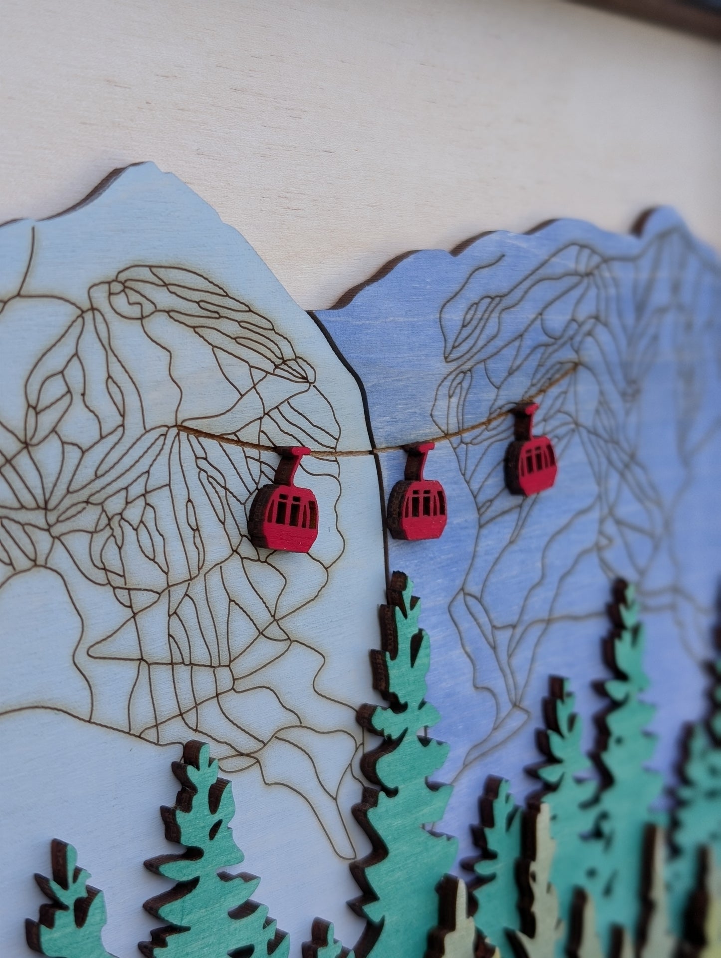 3D Layered Whistler mountain and Gondola scene