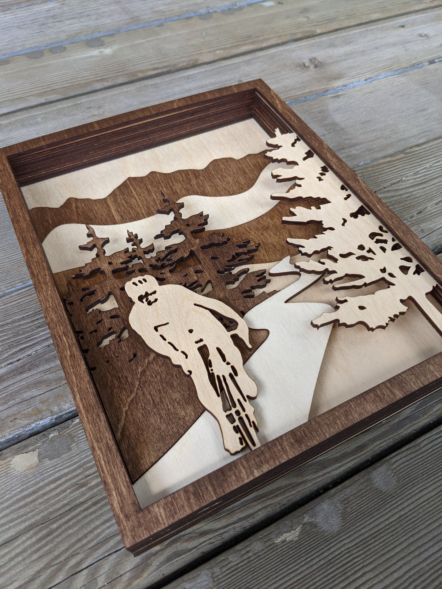 Cycling Wooden 3D Art Piece Shadow box 100.00