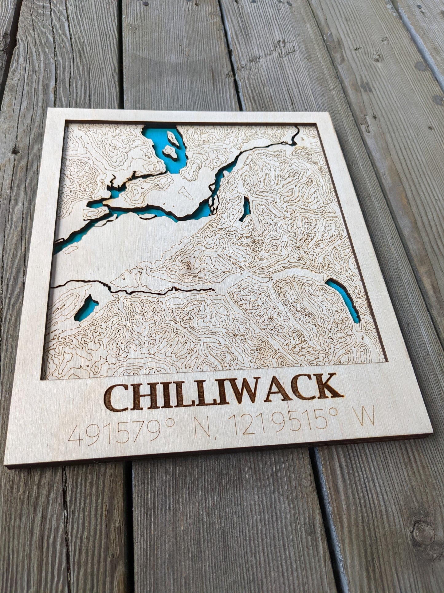 Chilliwack Wooden Topographic Map Map 50.00