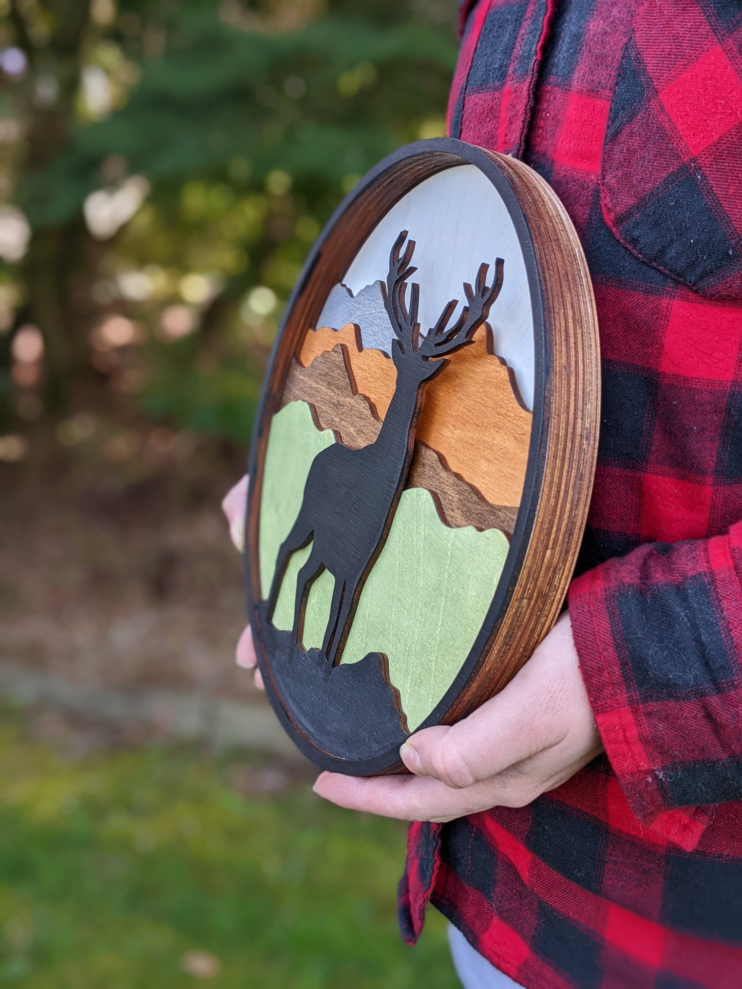 3D Layered Deer and mountains scene Artwork 90.00