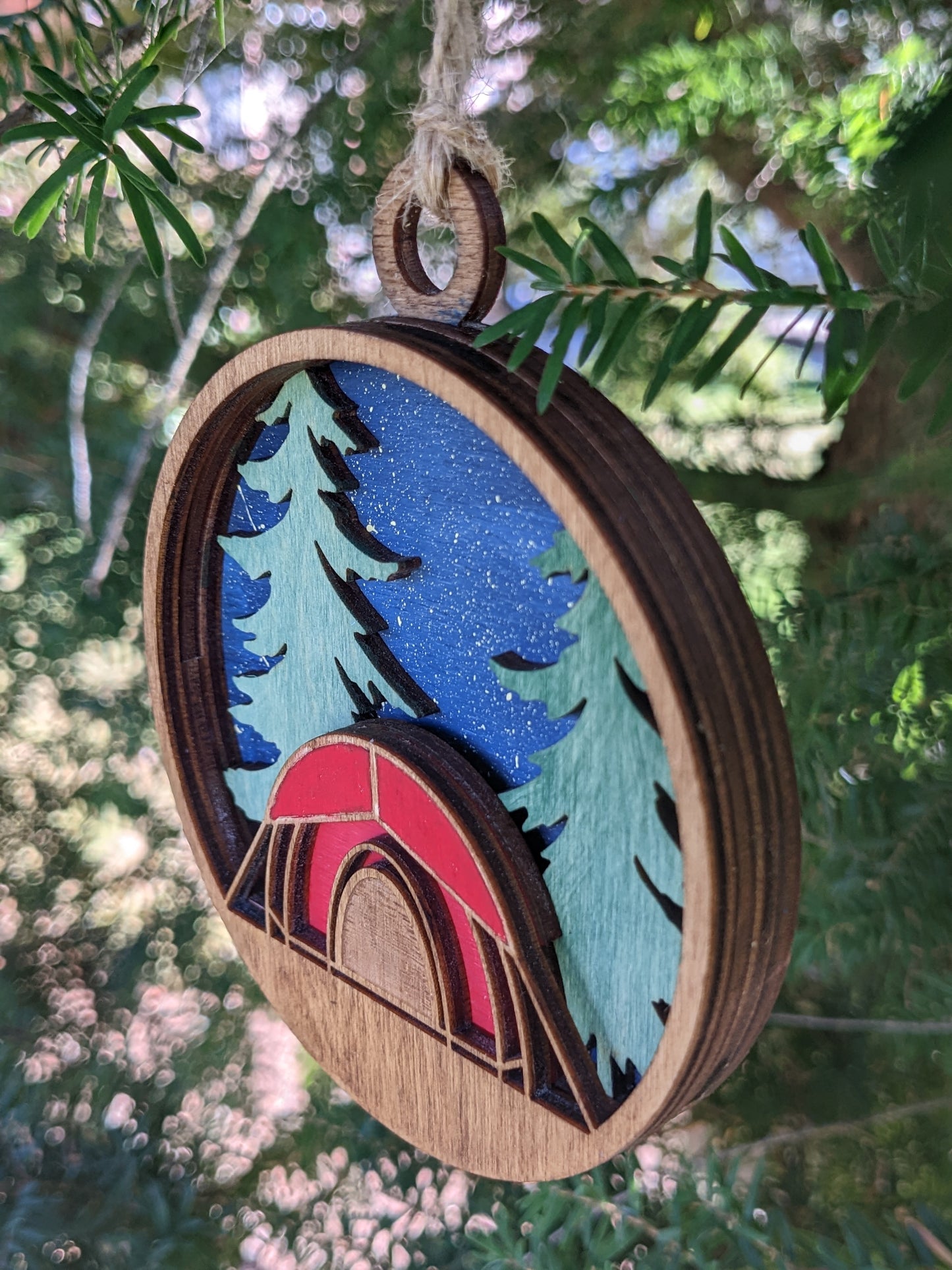 3D layered Camping Christmas Ornament / Tent Christmas Ornament Christmas Ornament 30.00