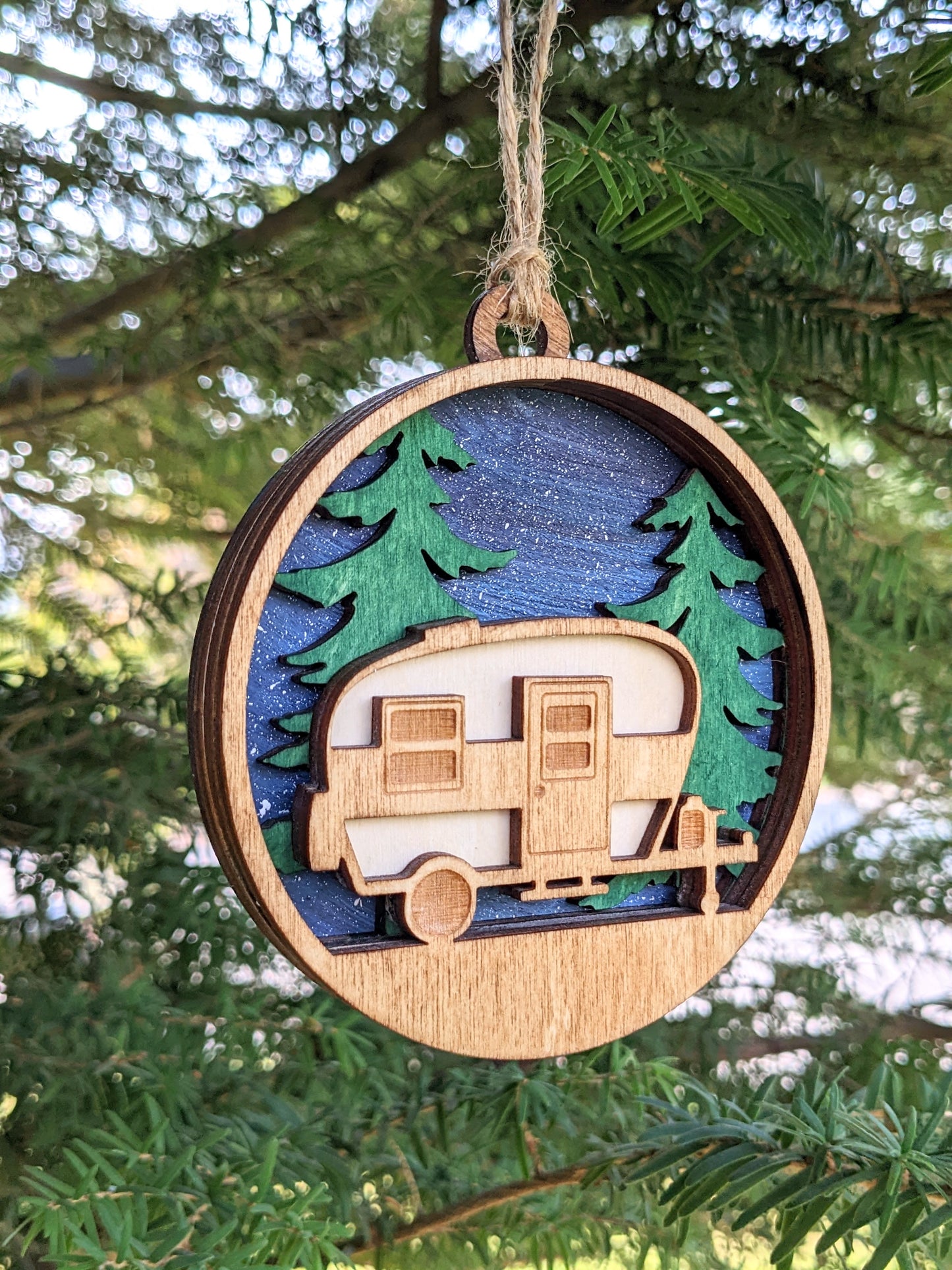 3D layered Camping Trailer Christmas Ornament Christmas Ornament 30.00