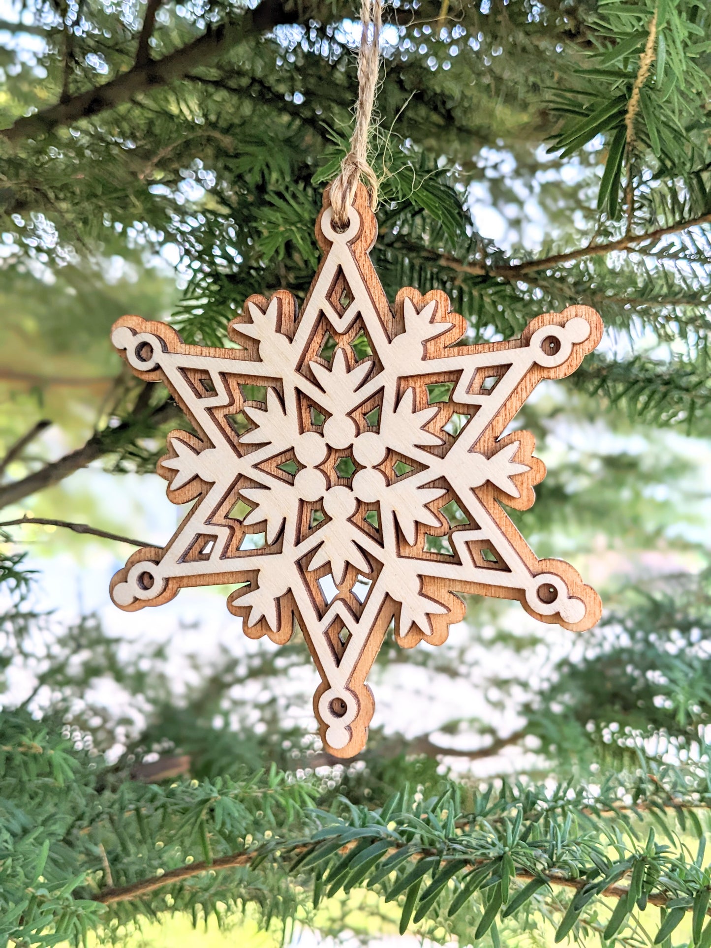 3D wooden snowflake Christmas Ornament Christmas Ornament 14.00