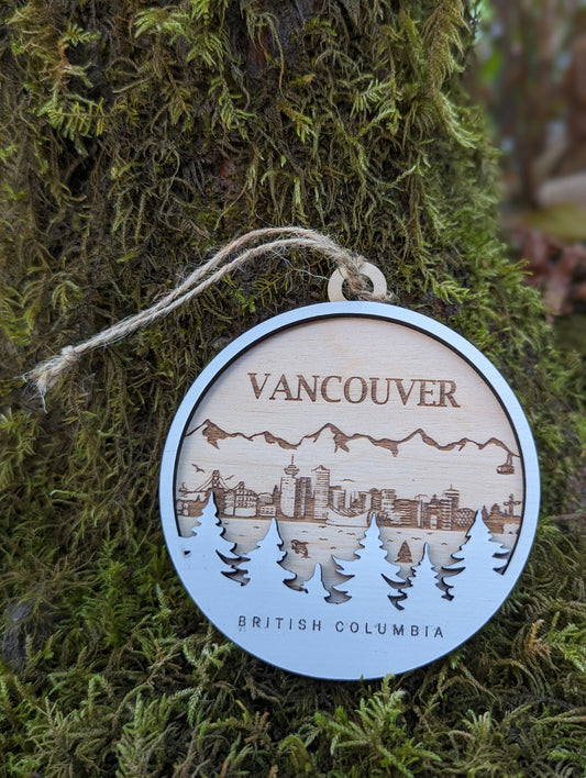 Wooden Vancouver Christmas Ornament