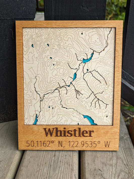 Whistler Wooden Topographic Map