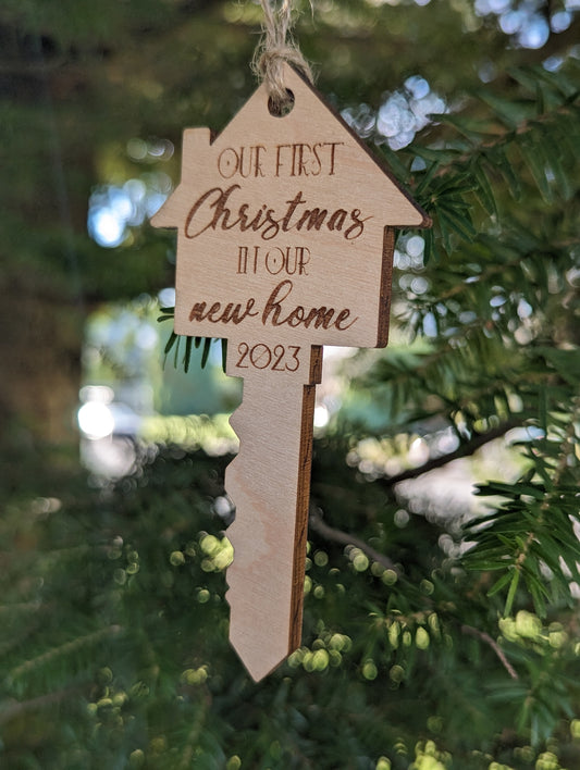 Wooden Key Christmas Ornament