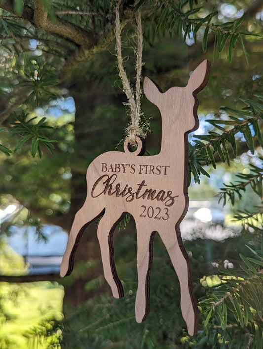 Wooden "Baby's First Christmas" Christmas Ornament