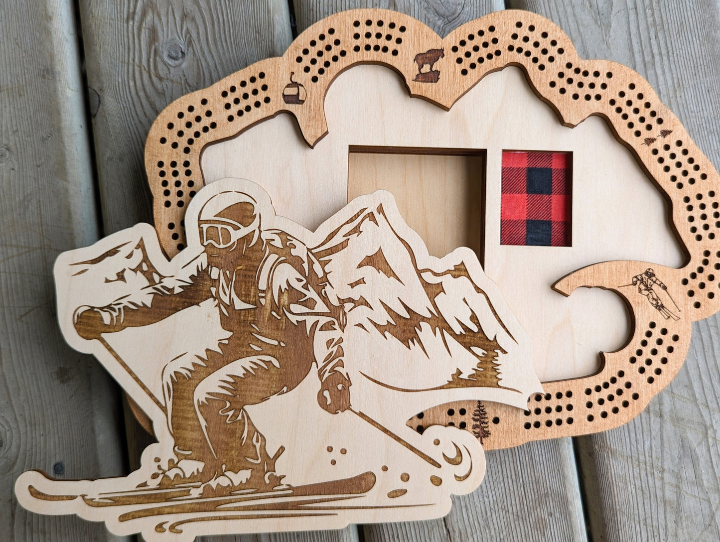 Skiing Cribbage Board