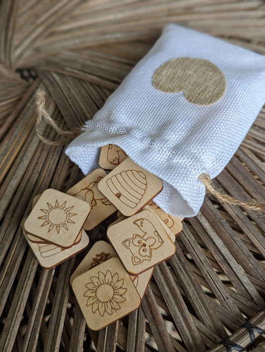 Wooden Nature Themed Memory Game / Matching Game