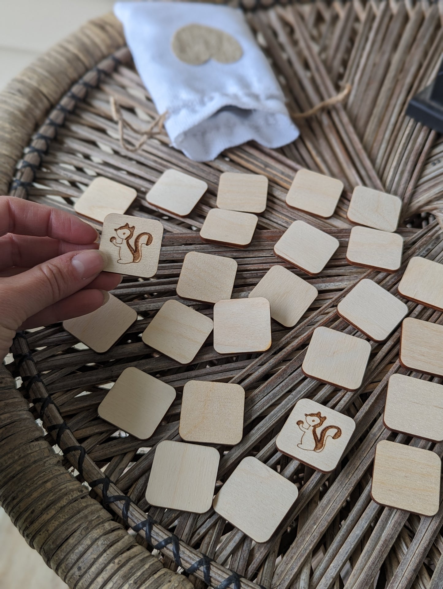 Wooden Nature Themed Memory Game / Matching Game