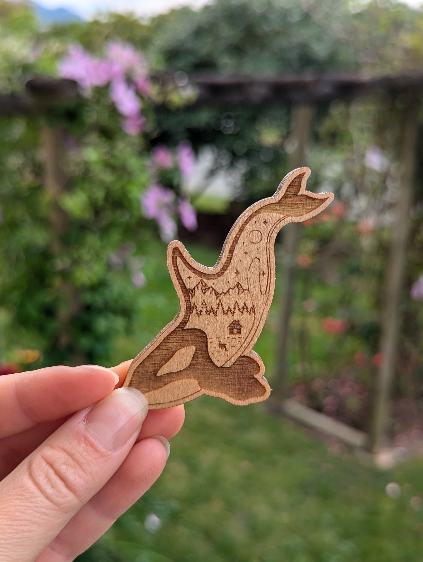 Wooden Orca Magnet