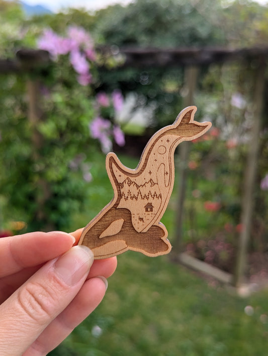 Wooden Orca Magnet