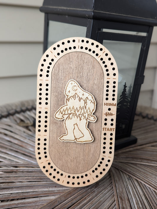 Travel Size Sasquatch Cribbage Board