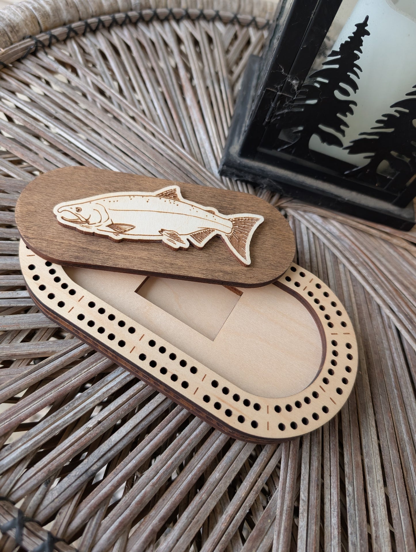 Travel Size Fish Cribbage Board