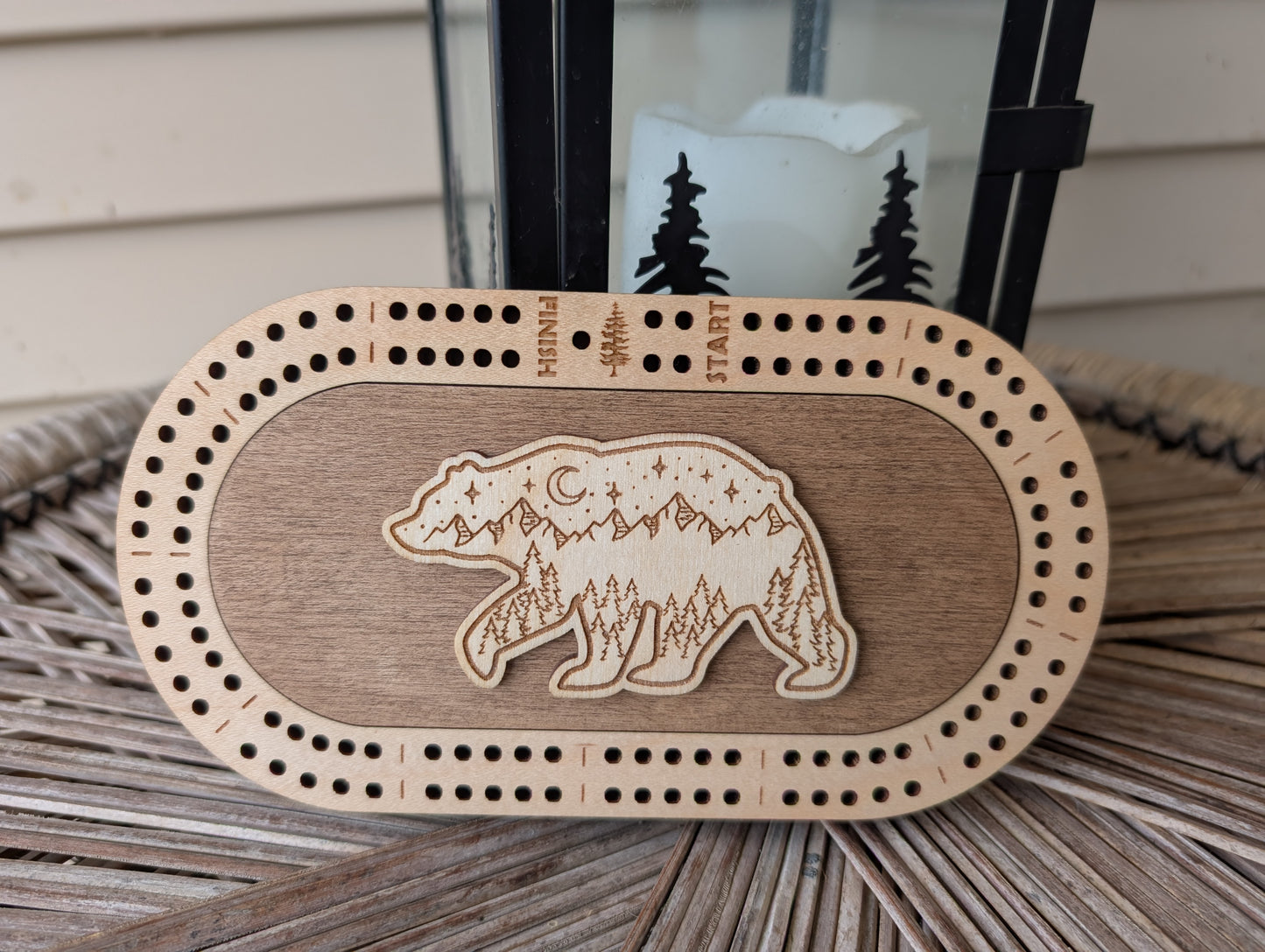 Travel Size Bear Cribbage Board