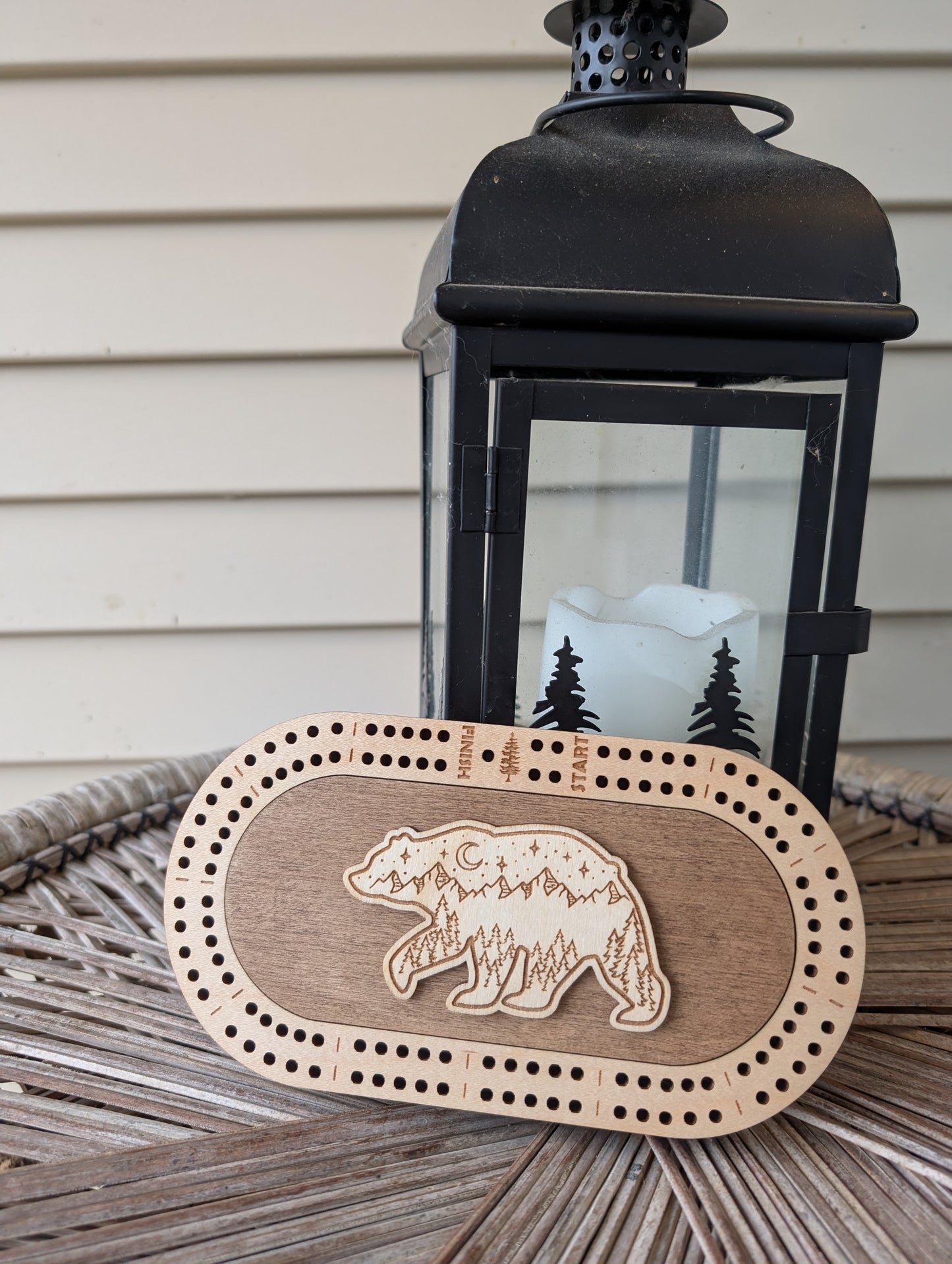 Travel Size Bear Cribbage Board