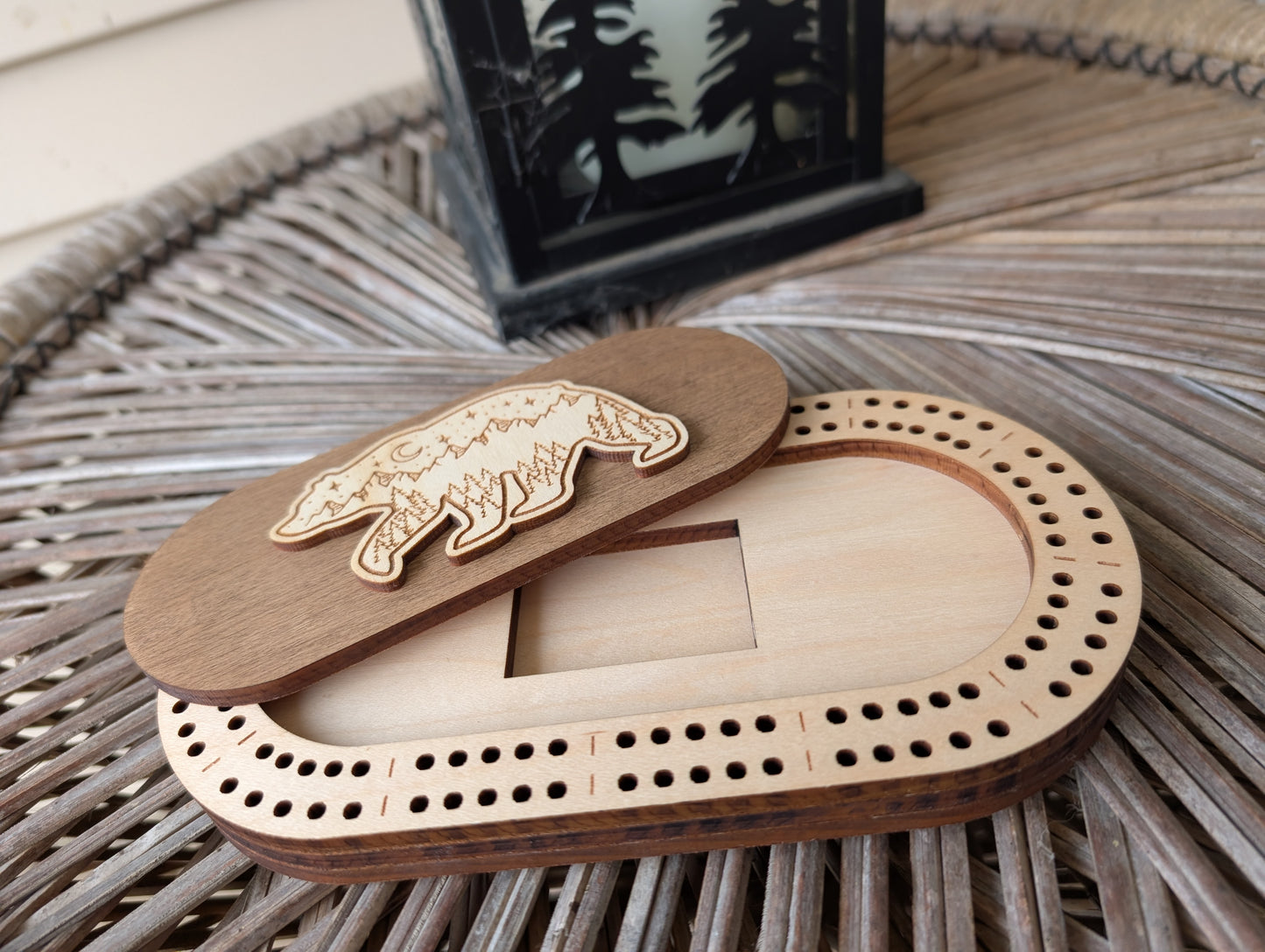 Travel Size Bear Cribbage Board