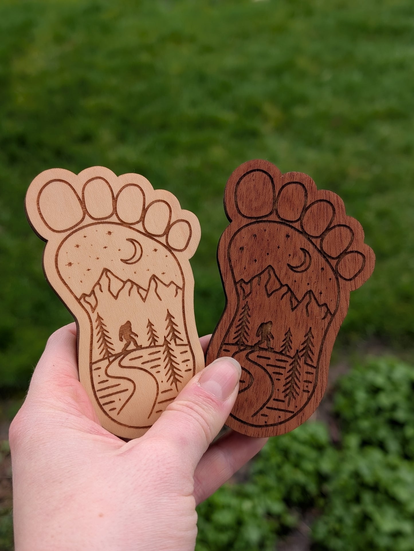 Wooden Bigfoot Magnetic Bottle Opener