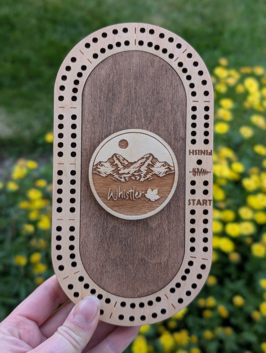 Travel Size Mountain Cribbage Board