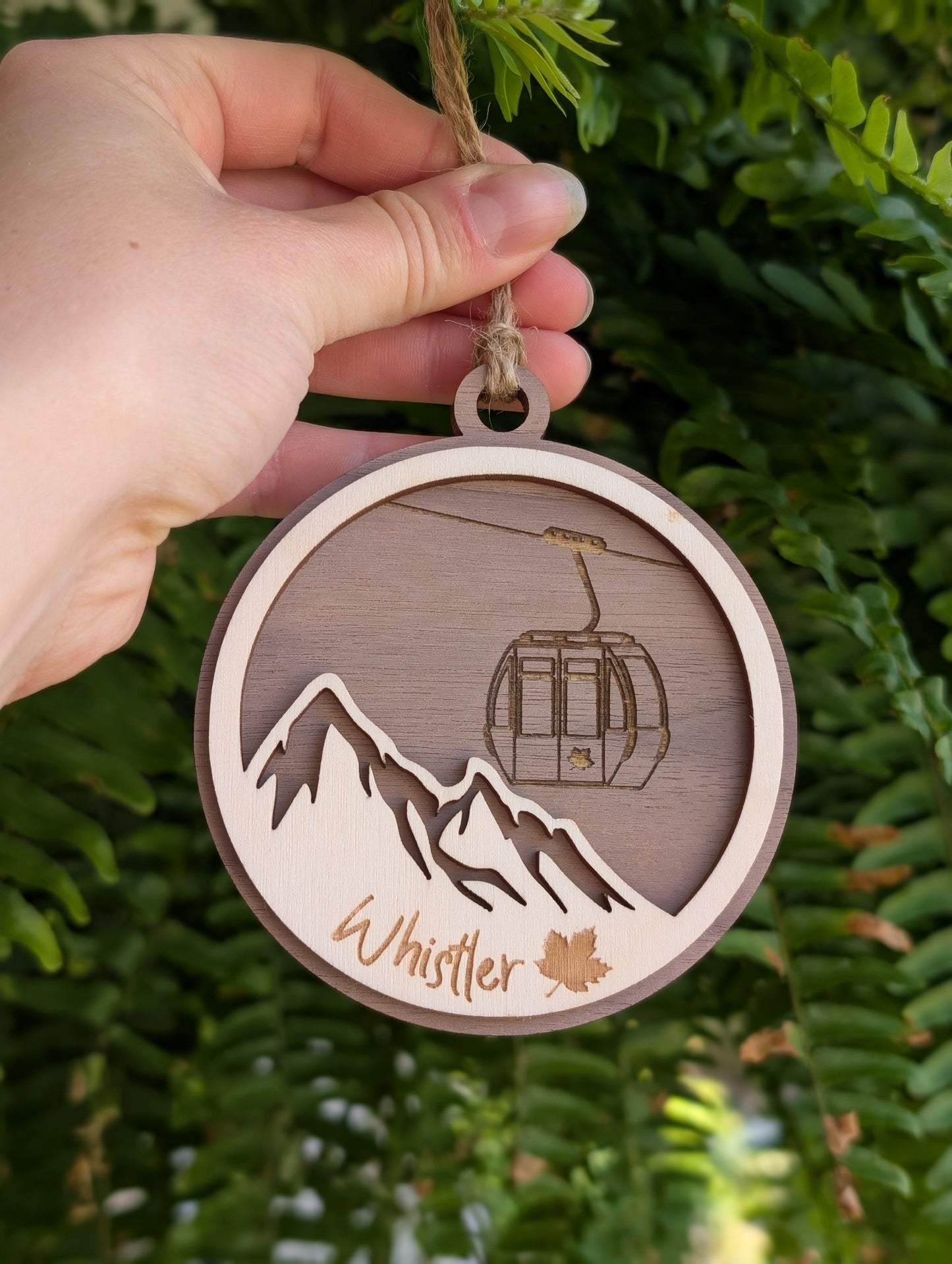 Wooden 2 Layer Gondola Christmas Ornament