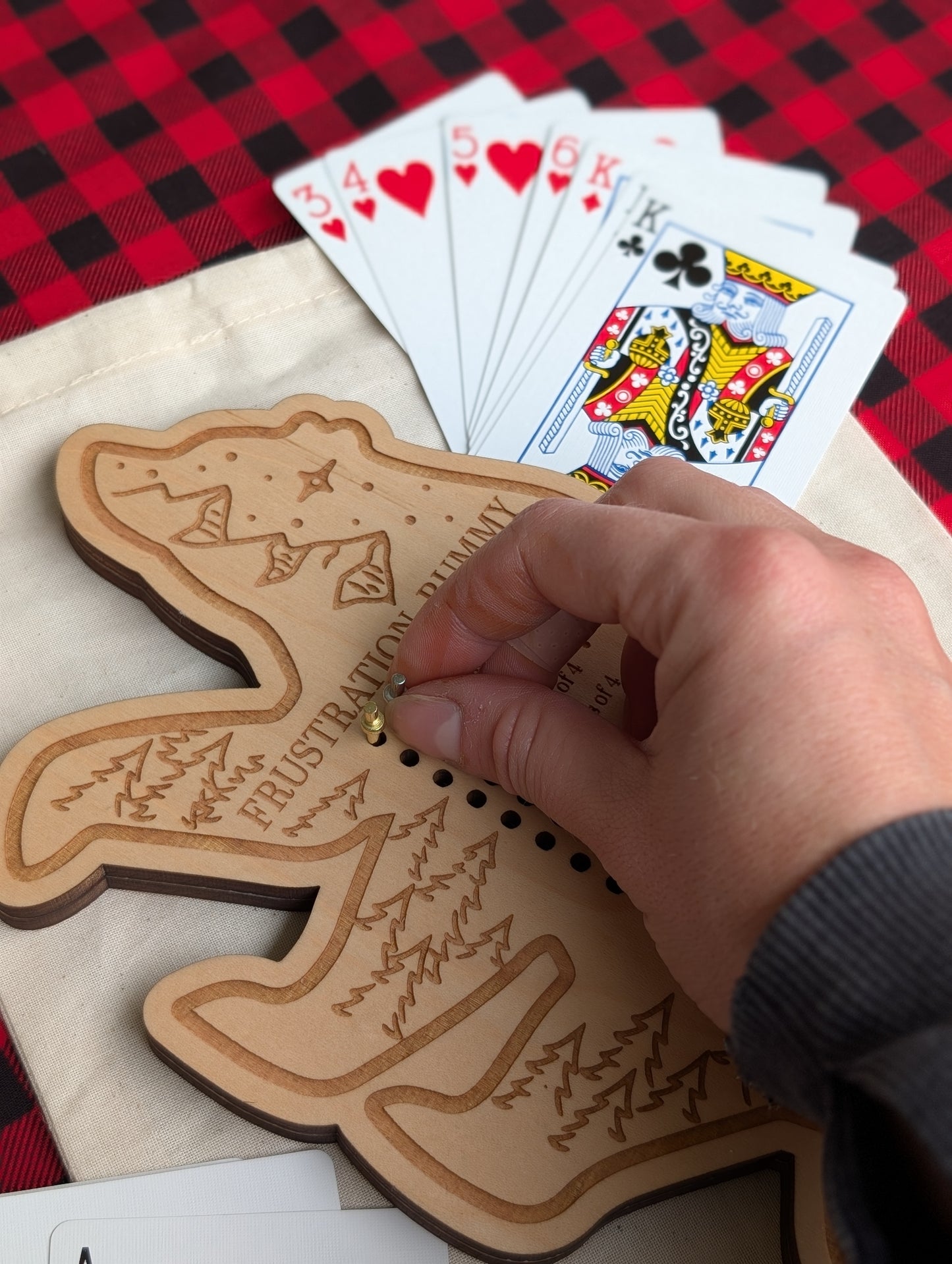 Wooden Bear Frustration Rummy Board