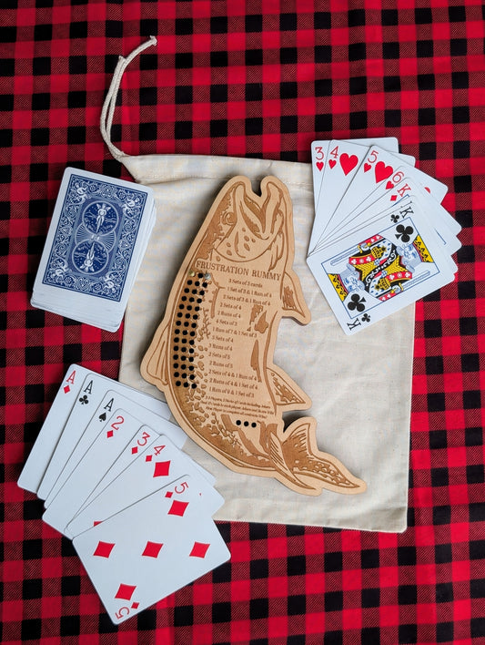 Wooden Fish Frustration Rummy Board