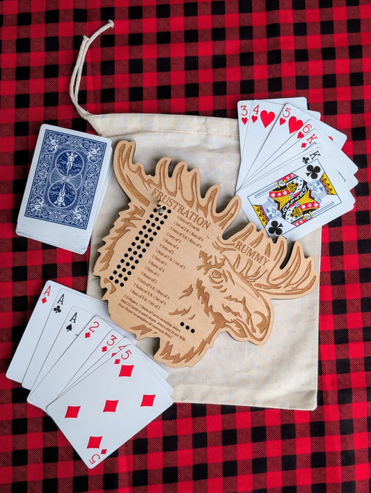 Wooden Moose Frustration Rummy Board